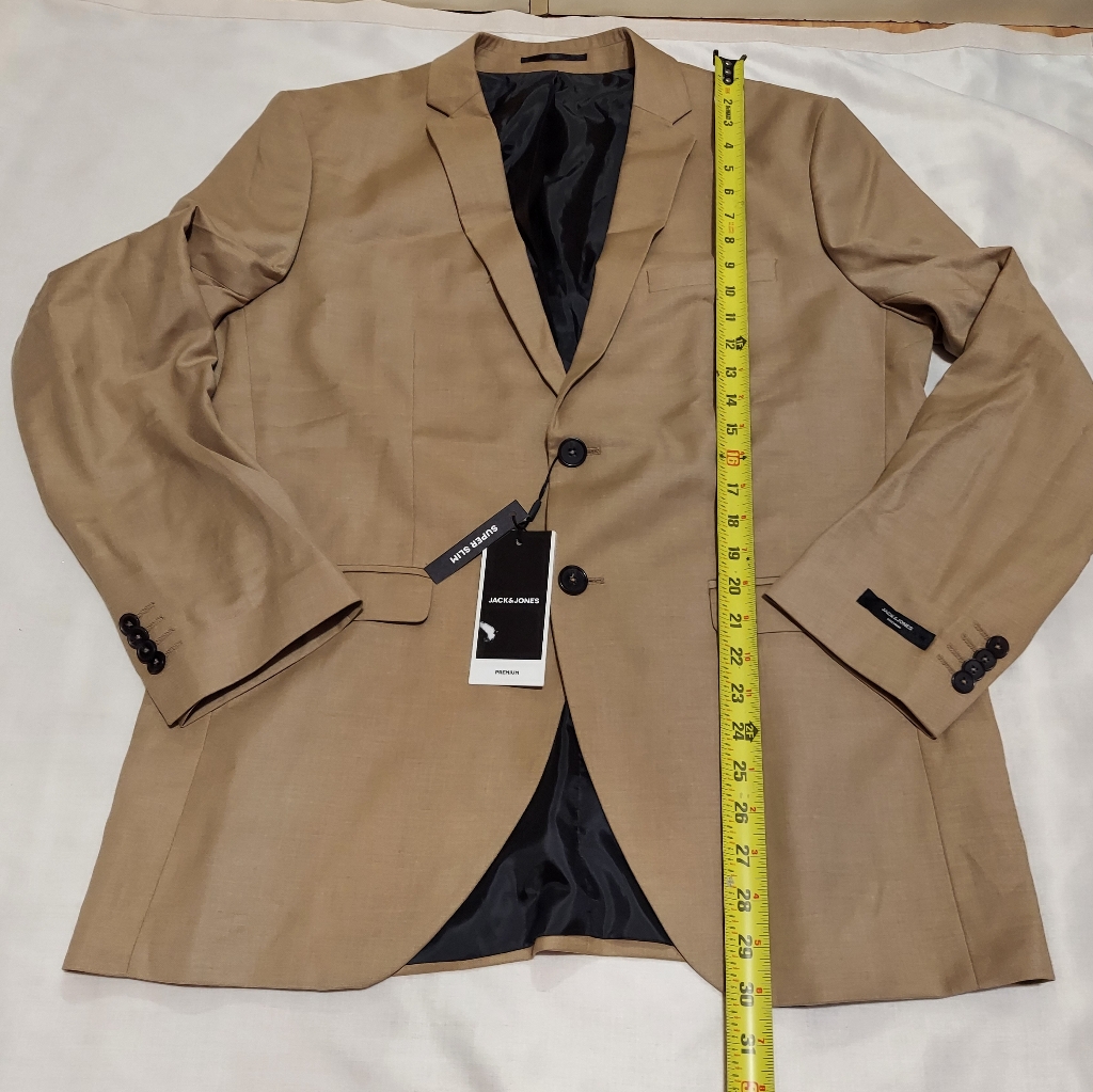 Jack & Jones Premium Super Slim Notch Lapel Yellow Suit Blazer. Size 54
